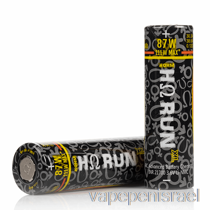 חד פעמי Vape Israel Hohm Tech Run Xl 21700 4007mah 30.3a סוללה סוללה בודדת