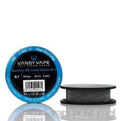 חד פעמי Vape Israel Vandy Vape Superfine Mtl Wire סלילי - 10 רגל 4.39ohm A1 Fused Clapton Wire
