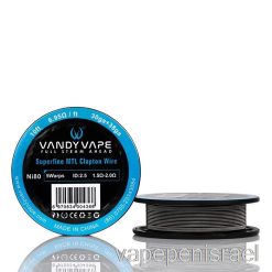 חד פעמי Vape Israel Vandy Vape Superfine Mtl Wire סלילי - 10 רגל 6.95ohm Ni80 Clapton Wire