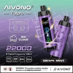 Disposable Vape Israel - Aivono Fatpro 22000 P4D262 מנטה ענבים